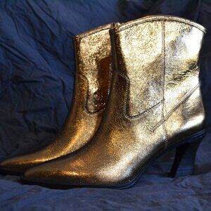 Bronze, Size 9 M, Gwenyth Pointed Toe Western Bootie, SARTO by Franco Sarto,